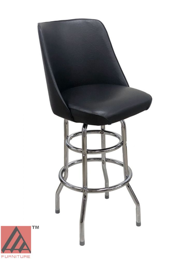 DRB/BUCKET Double Ring Bar Stool with Bucket Seat