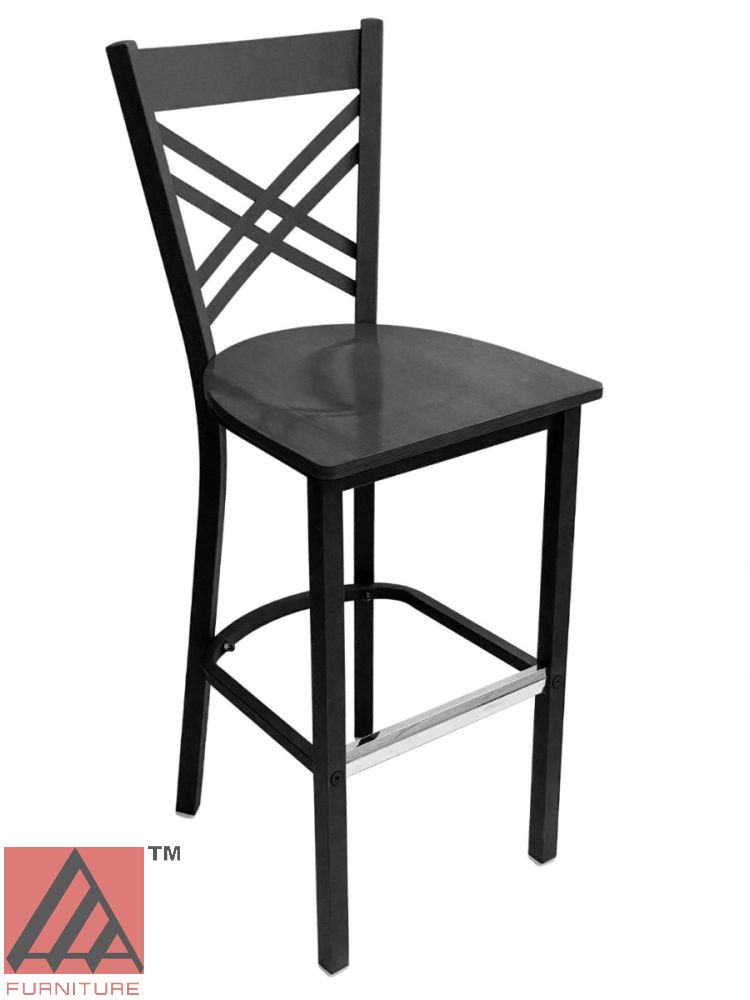 Black wood bar discount stools with back