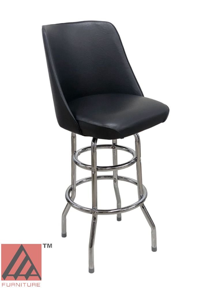 Double ring bar stool with shop back