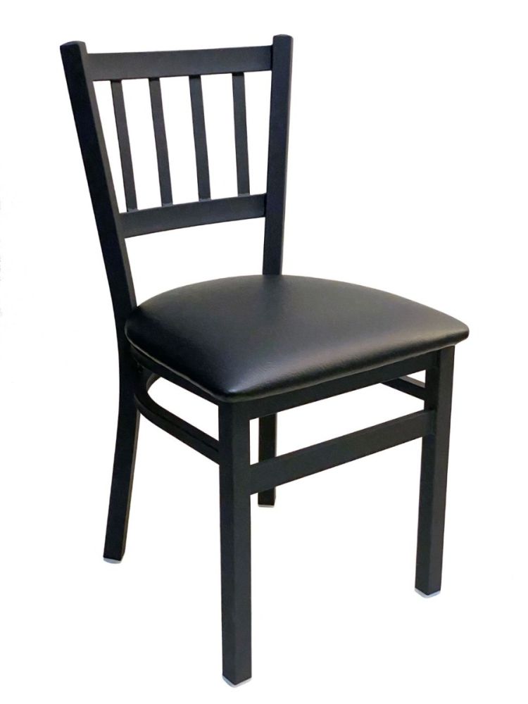 #309/BLK Vertical Back Chair Black With Black Vinyl Seat