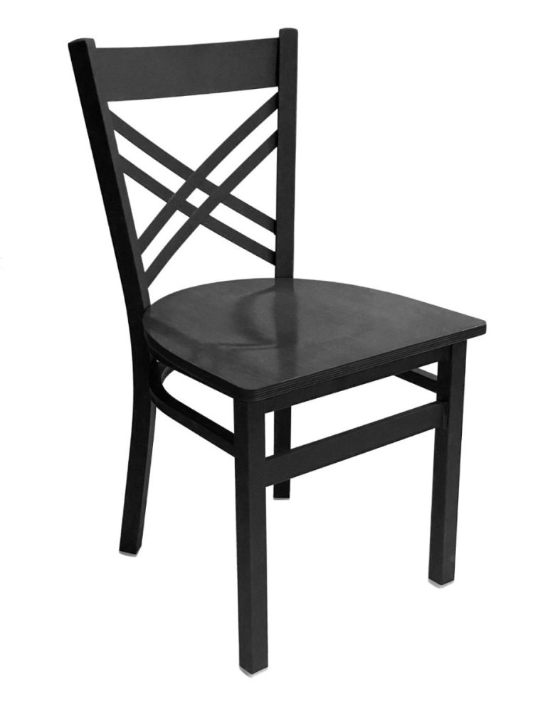 #310/BLK Crisscross Back Chair Black with Black Wood Seat