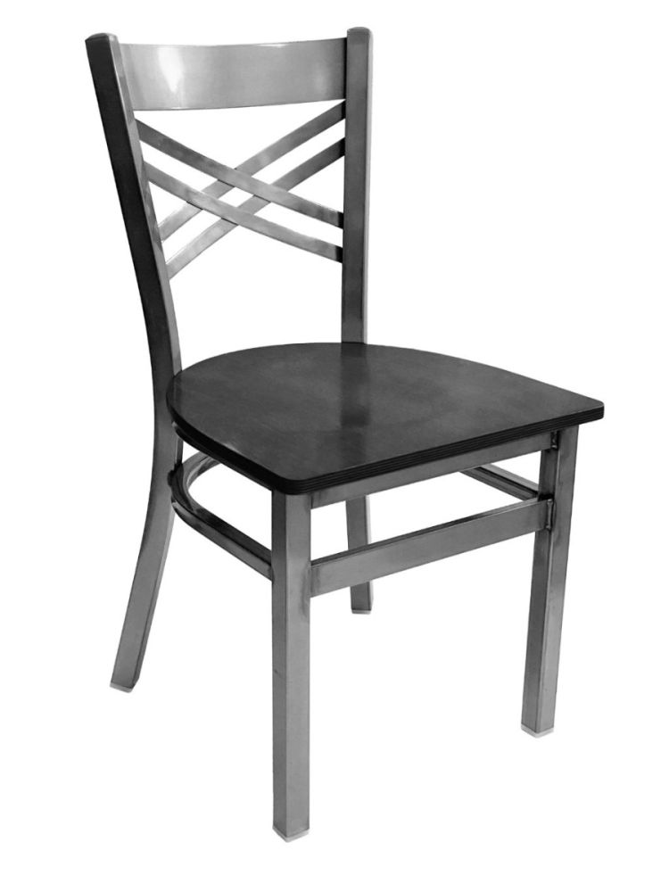 #310/CC Crisscross Back Chair Clear Coat with Black Wood Seat