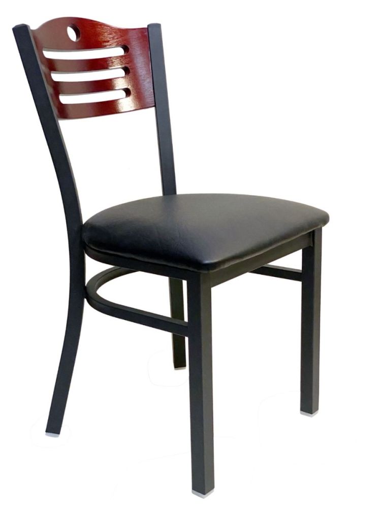 #315A/ Ladder Wood Back Chair Brown