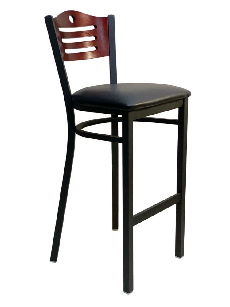 #315A-BS/ Ladder Wood Back Bar Stool Brown