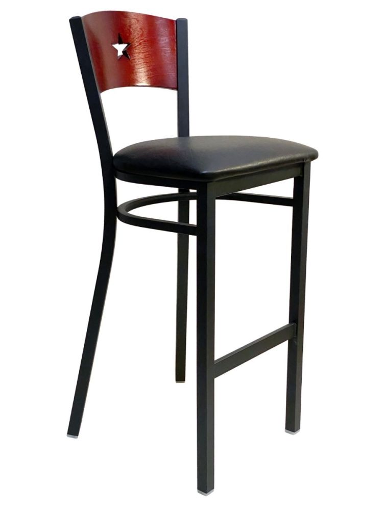 #315BS/STAR Star Wood Back Bar Stool Brown