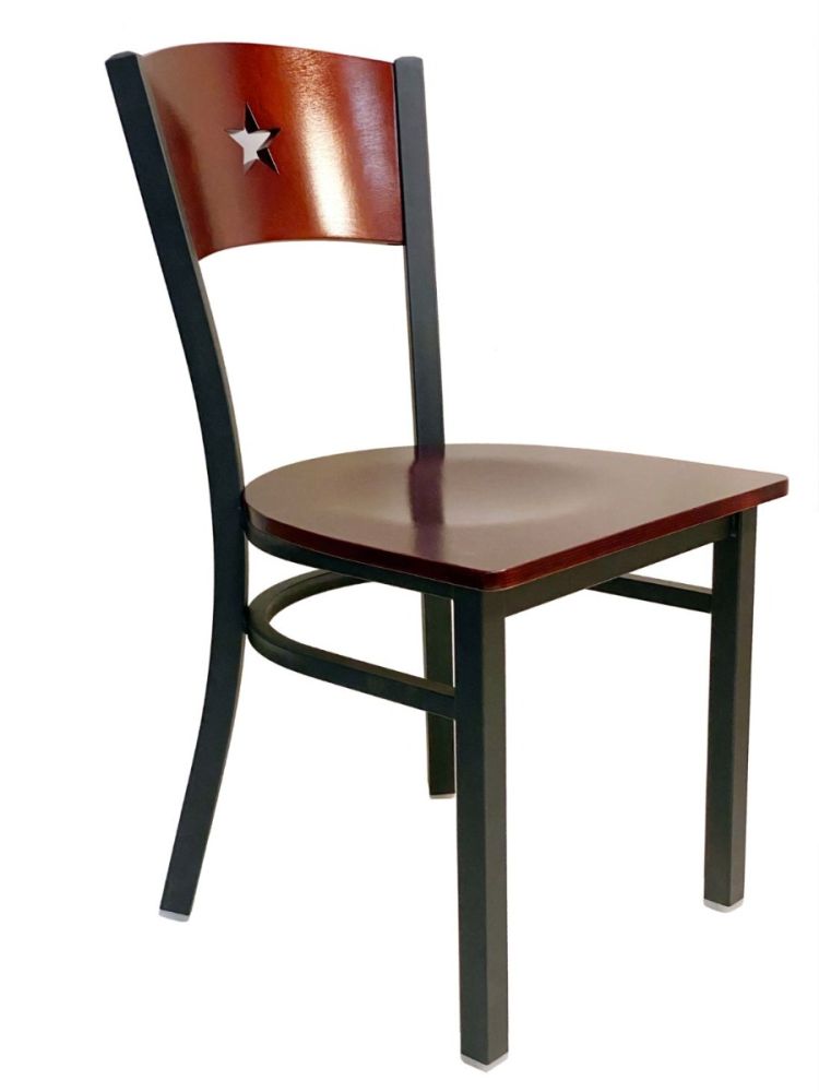 #315/STAR Star Wood Back Chair Brown with Wood Seat