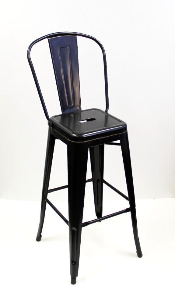 #318BS/BLK Solid Rugged Steel Bar Stool Black