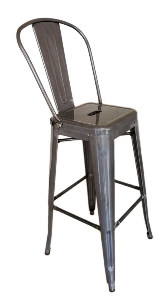 #318BS/GUN Solid Rugged Steel Bar Stool Gunmetal