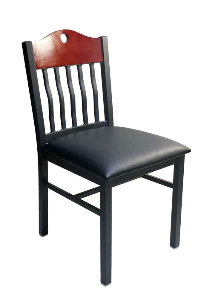 #320/ Brown Wood with Vertical Slats Chair