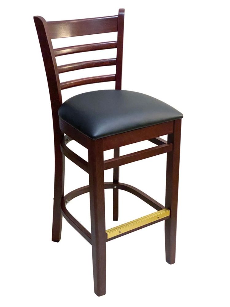 #411A-BS/ Beech Ladder Bar Stool Mahogany