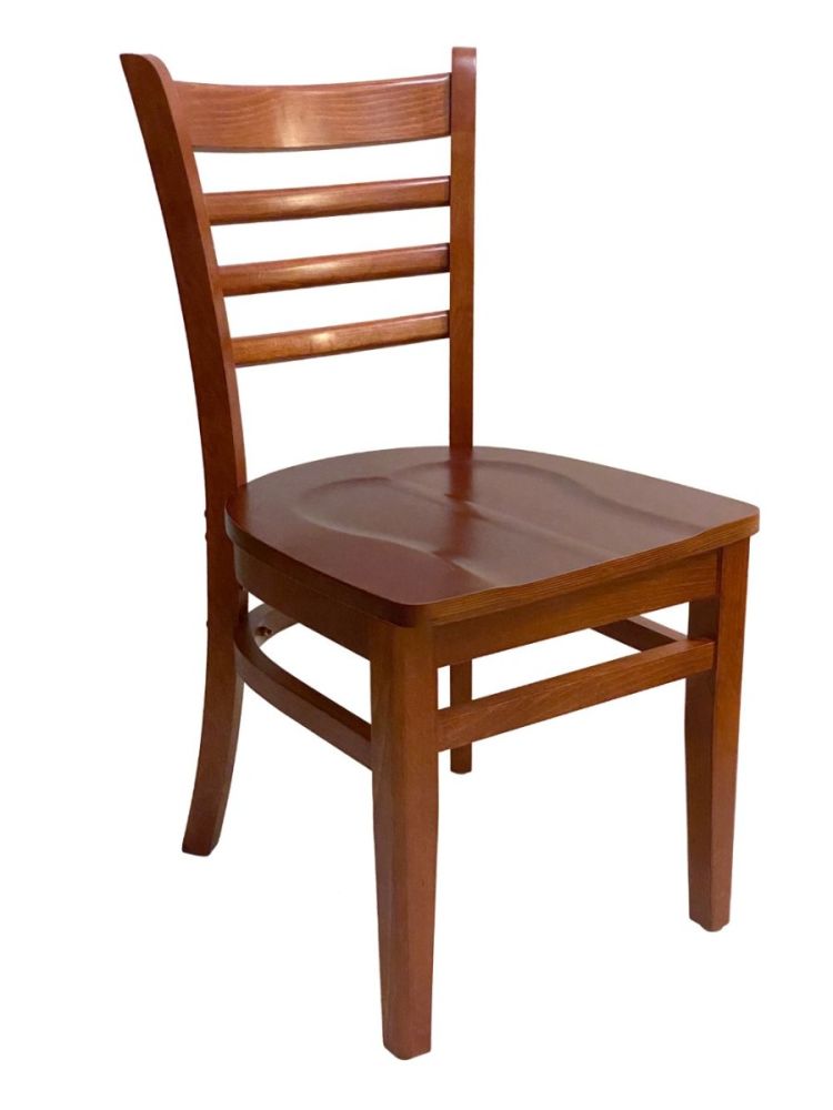 #411A/ Beech Ladder Chair Cherry with Wood Seat