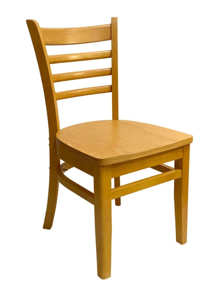 #411A/ Beech Ladder Chair Natural Oak with Wood Seat