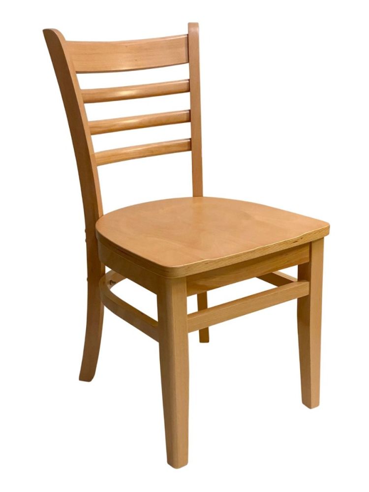 #411A/ Beech Ladder Chair Natural with Wood Seat