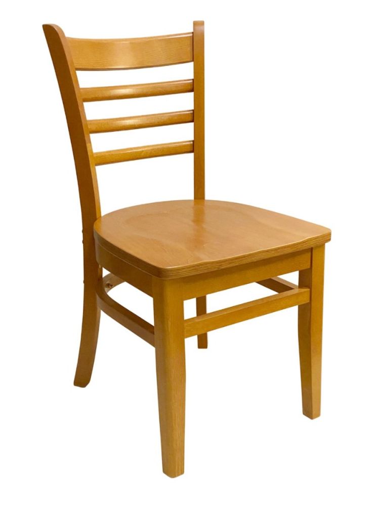 #411A/ Beech Ladder Chair Oak with Wood Seat