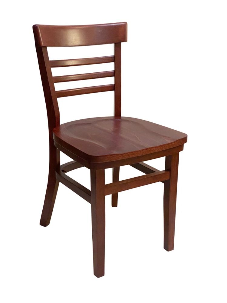 #412/ Steakhouse Chair Mahogany with Wood Seat