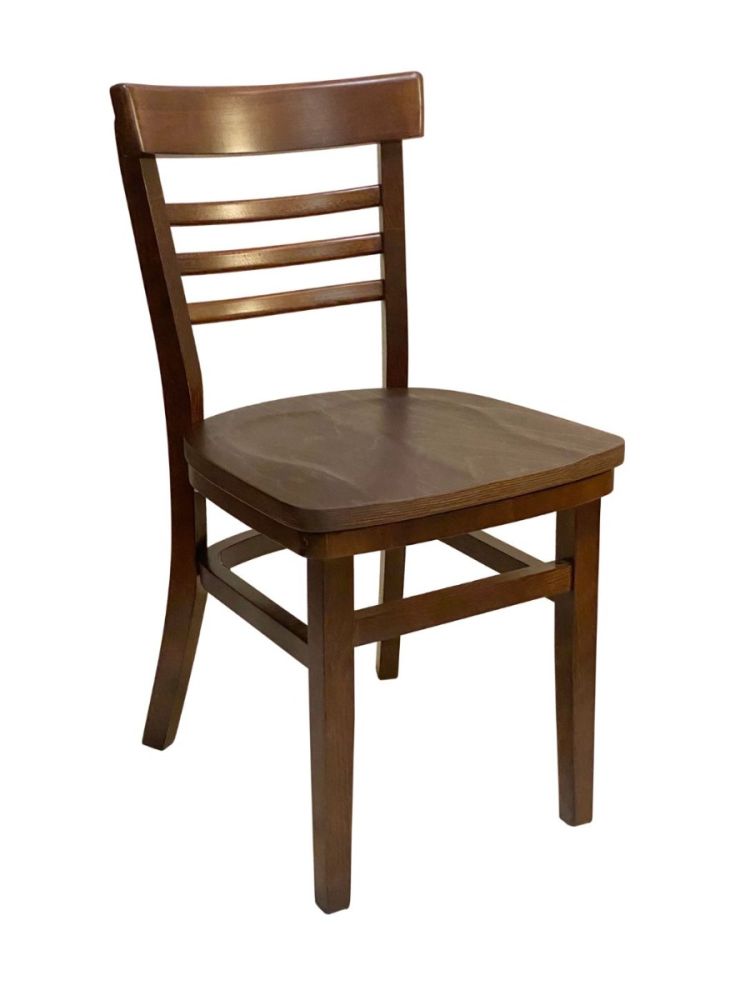 #412/ Steakhouse Chair Walnut with Wood Seat