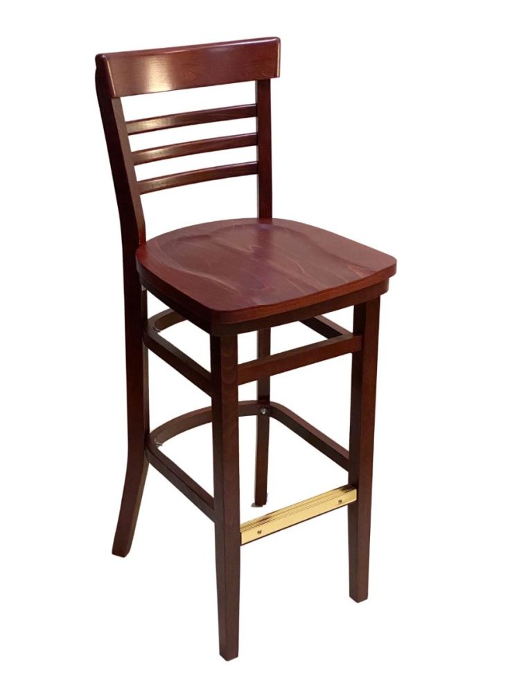 #412BS/ Steakhouse Bar Stool Mahogany with Wood Seat