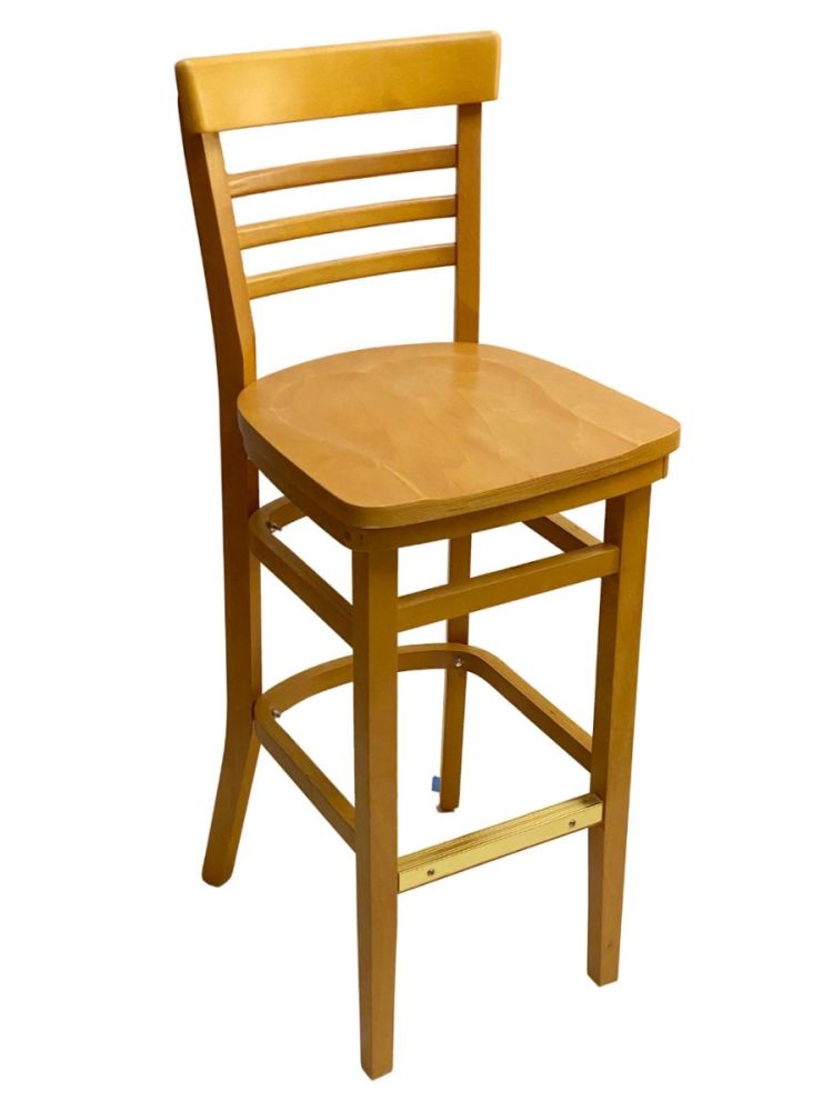 #412BS/ Steakhouse Bar Stool Oak With Wood Seat