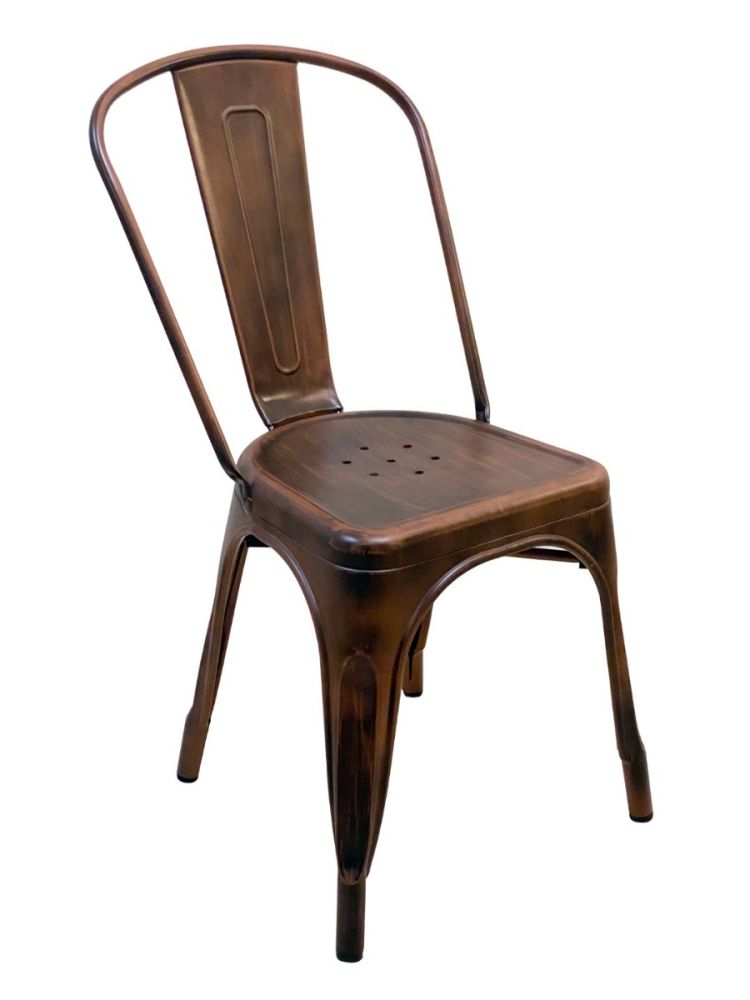 #318/COP Solid Rugged Steel Chair Copper