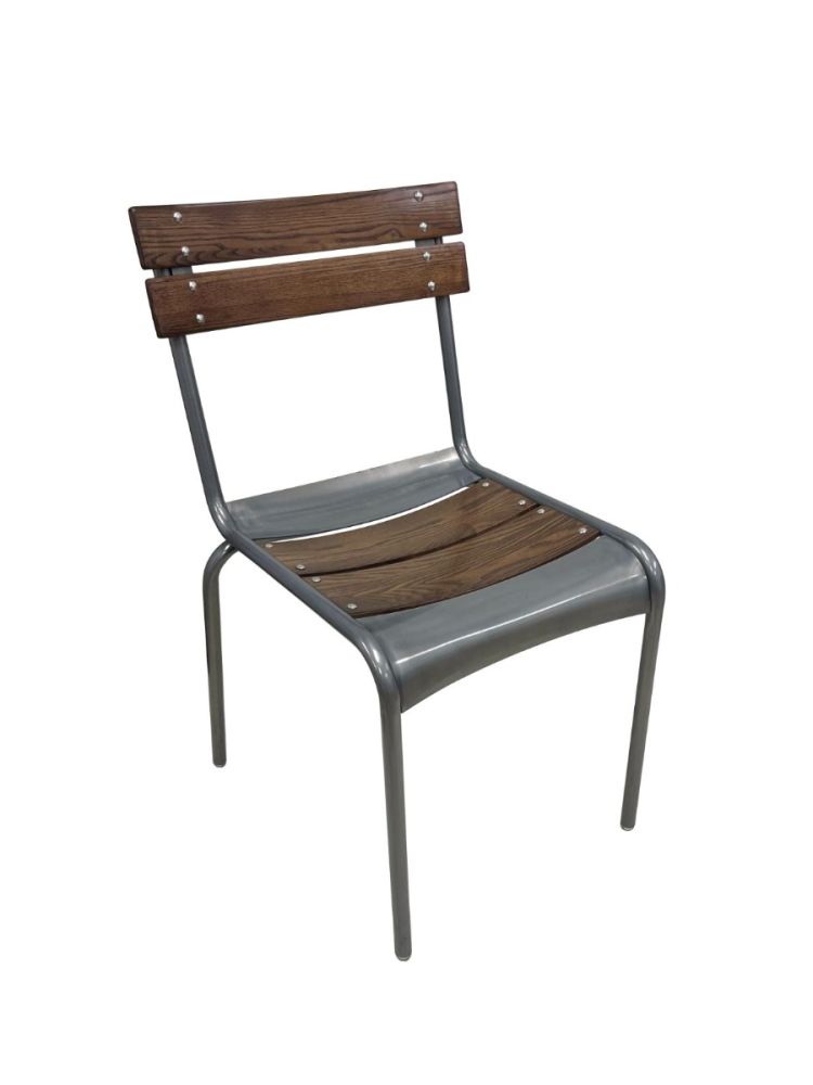 #329 Epic Chair Metal Frame Walnut Back