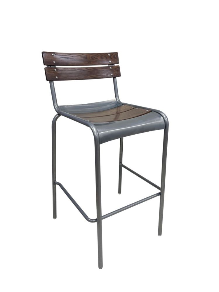 #329BS EPIC BAR STOOL METAL FRAME WALNUT BACK