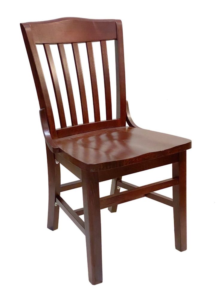 #415SW/ Beech School House Solid Wood Chair Mahogany