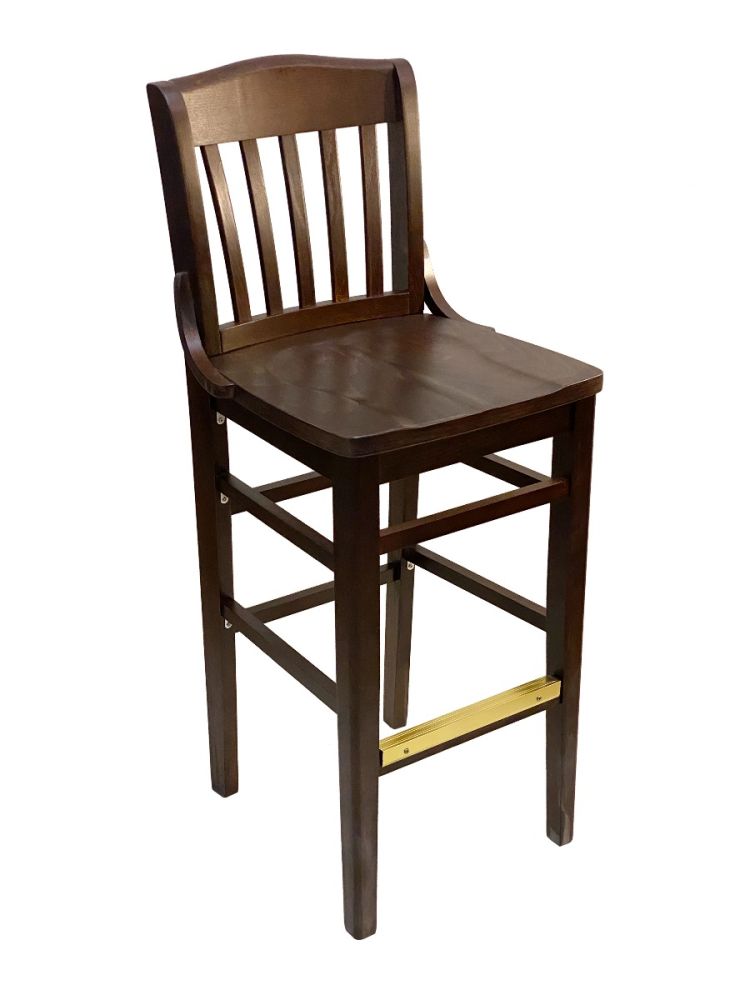 #415BS-SW/ Beech School House Solid Wood Bar Stool Walnut