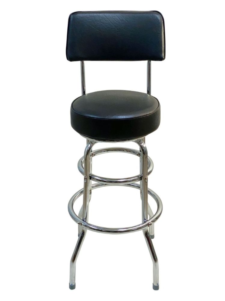 #DRB/BACK Double Ring Bar Stool with Back