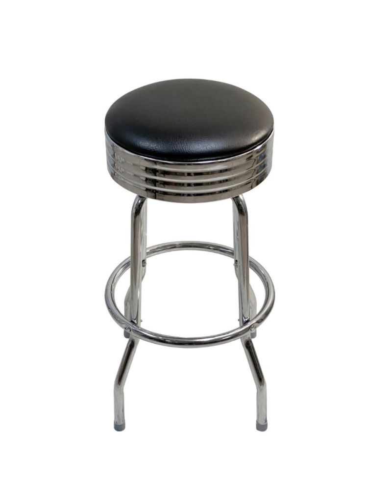 #SRB/BAND Single Ring Bar Stool with Chrome Seat Band