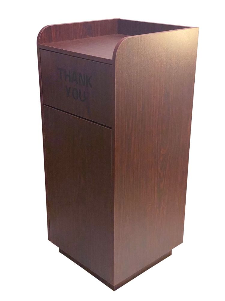 TRASH/MAH Trash Receptacle Mahogany