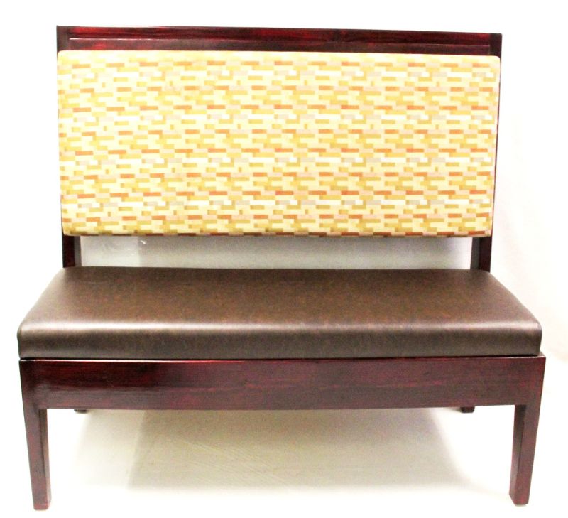 WOC48D/ 48in Wood Frame with Open Cushion Back Double Booth