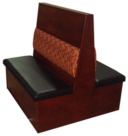 WC48D/ 48in Wood Frame with Cushion Back Double Booth